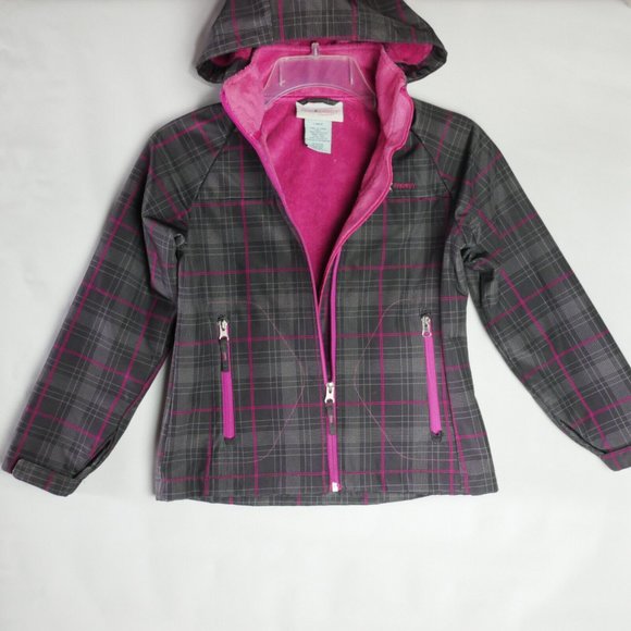 Free Country Girls Size L Hooded Winter Jacket Gray Pink - Picture 2 of 14